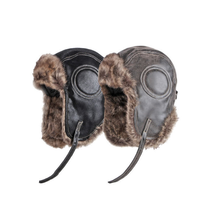 Gorro de trampero de piel sintética suave y esponjoso con protección para las orejas