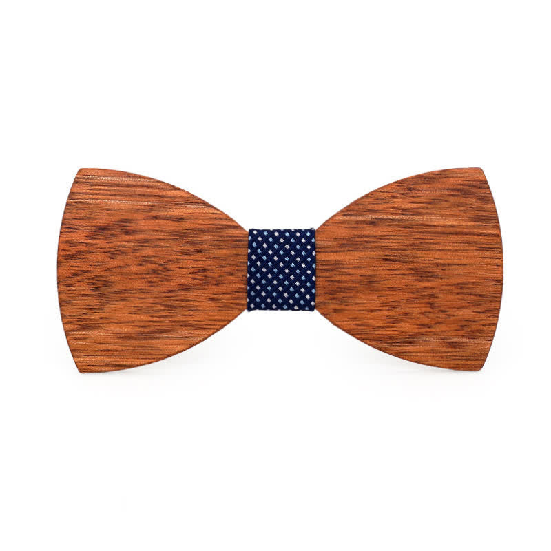 Pajarita de madera con diseño de begonia vintage para hombre