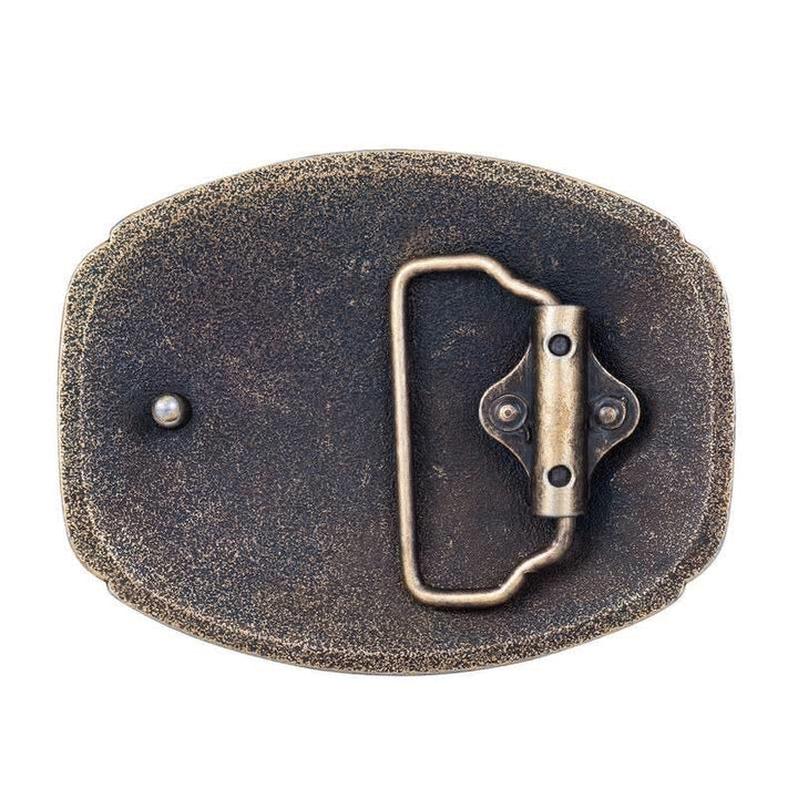 Cinturón de cuero con hebilla estilo pirámide para hombre, hecho a mano