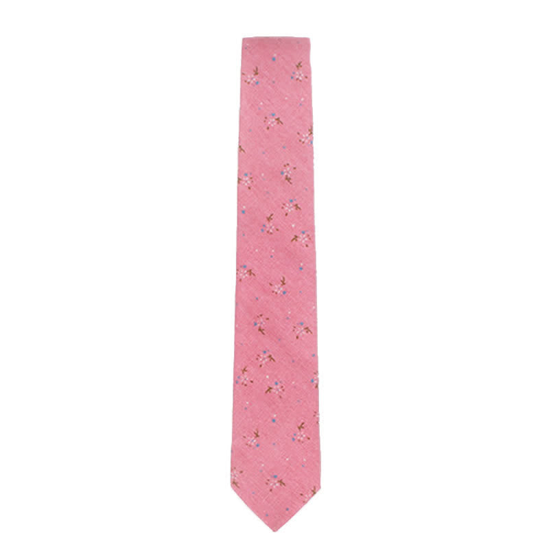 Corbata fina elegante con diseño floral para hombre