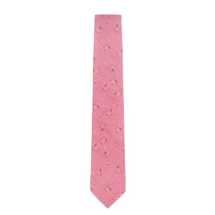 Corbata fina elegante con diseño floral para hombre
