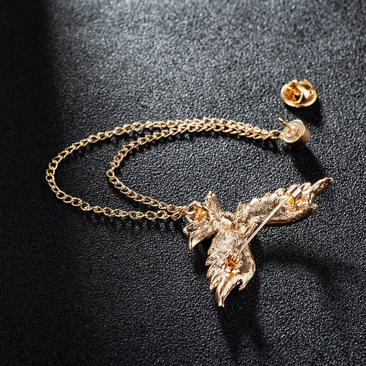 Broche de cadena con águila en vuelo para hombre