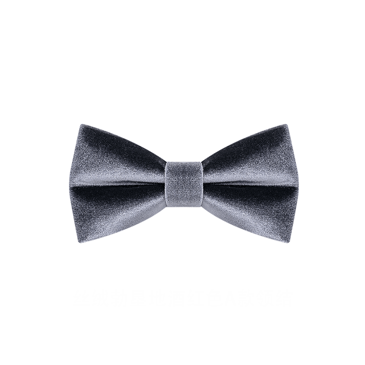 Pajarita de terciopelo de color liso gris carbón para hombre
