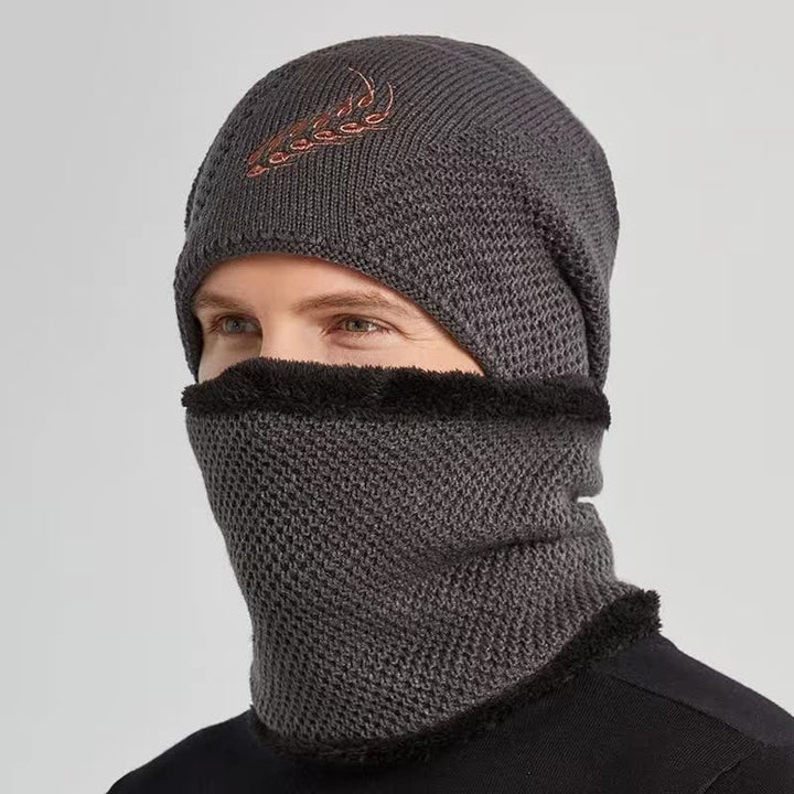 Conjunto de 2 gorros y calentadores de cuello con estampado de trigo bordado