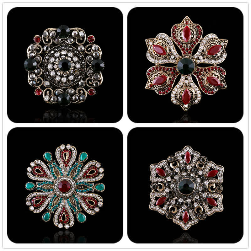 Broche de cristal barroco de palacio para mujer