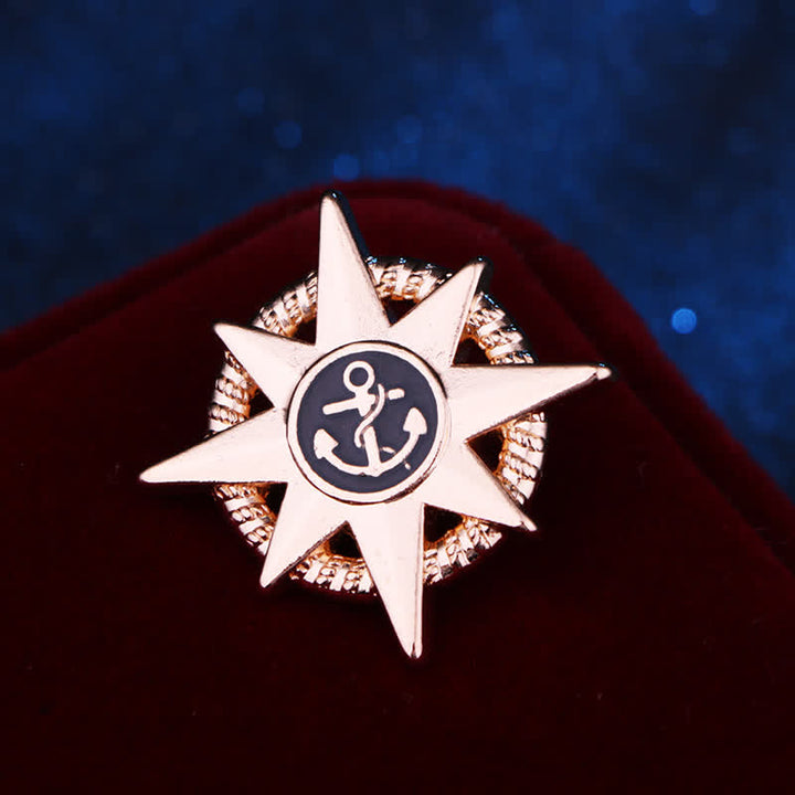 Broche de ancla de barco estelar para hombre