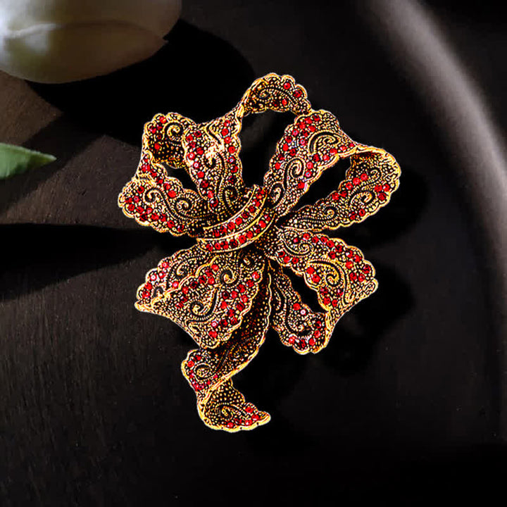 Broche de circonita con lazo estilo bohemio vintage para mujer