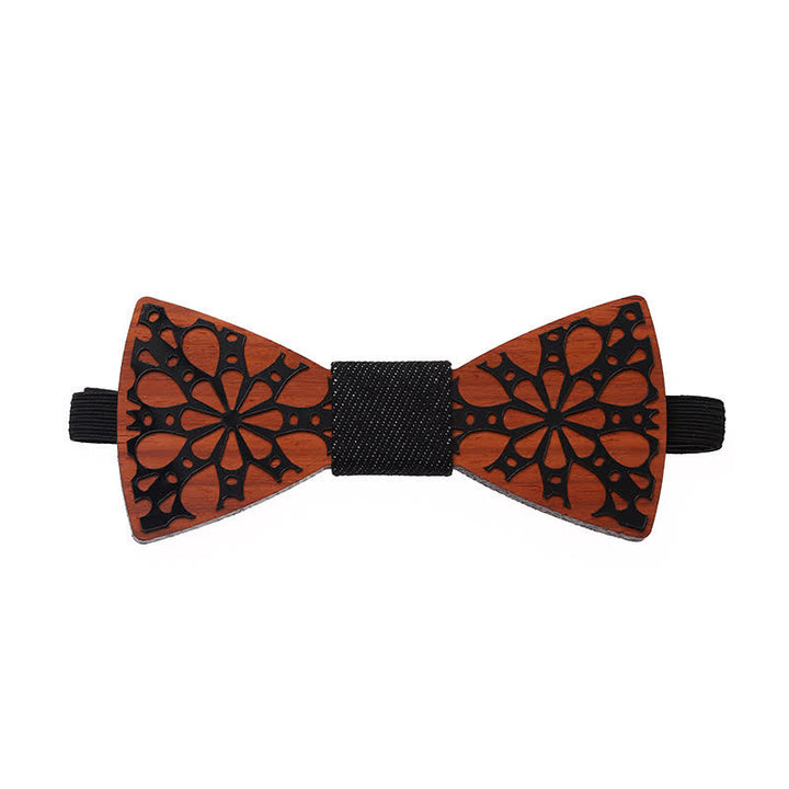 Pajarita de madera con diseño floral majestuoso para hombre