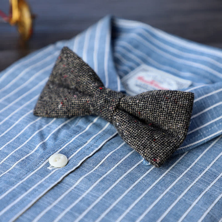 Pajarita sencilla de mezcla de lana y tweed para hombre