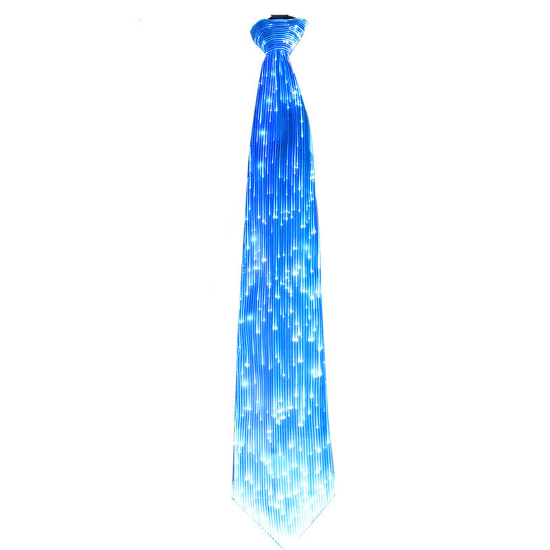 Corbata luminosa futurista de fibra óptica