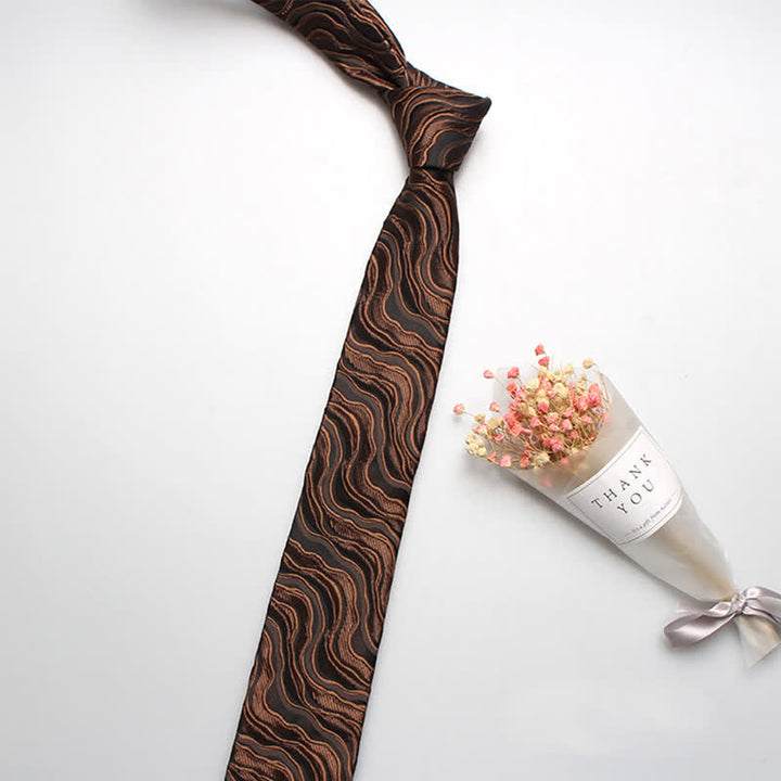 Corbata de rayas con ondas exóticas para hombre