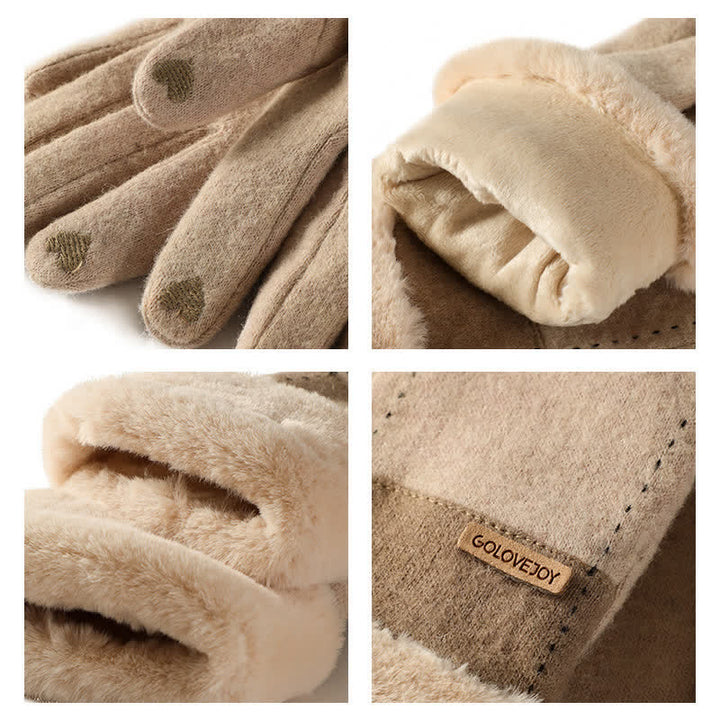 Guantes de felpa suaves y acogedores para pantalla táctil para mujer.