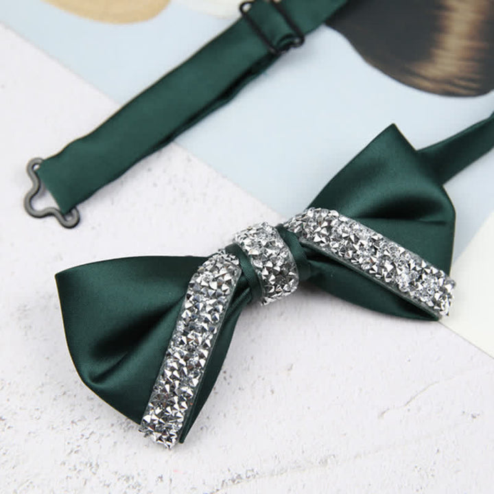 Pajarita de boda con brillantes diamantes de imitación para hombre