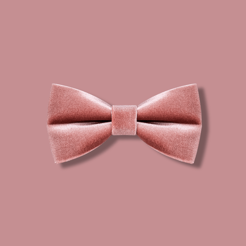Pajarita de terciopelo de color rosa polvoriento para hombre