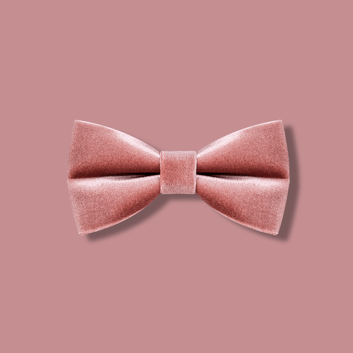 Pajarita de terciopelo de color rosa polvoriento para hombre