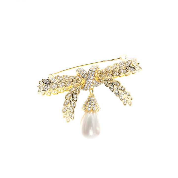 Broche de lazo de trigo barroco para mujer