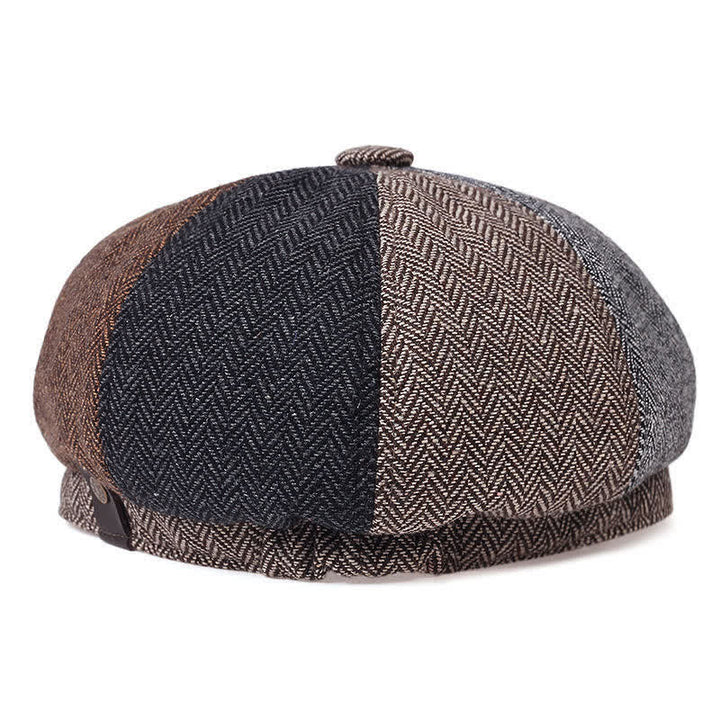 Boina octogonal con diseño de espiga retro