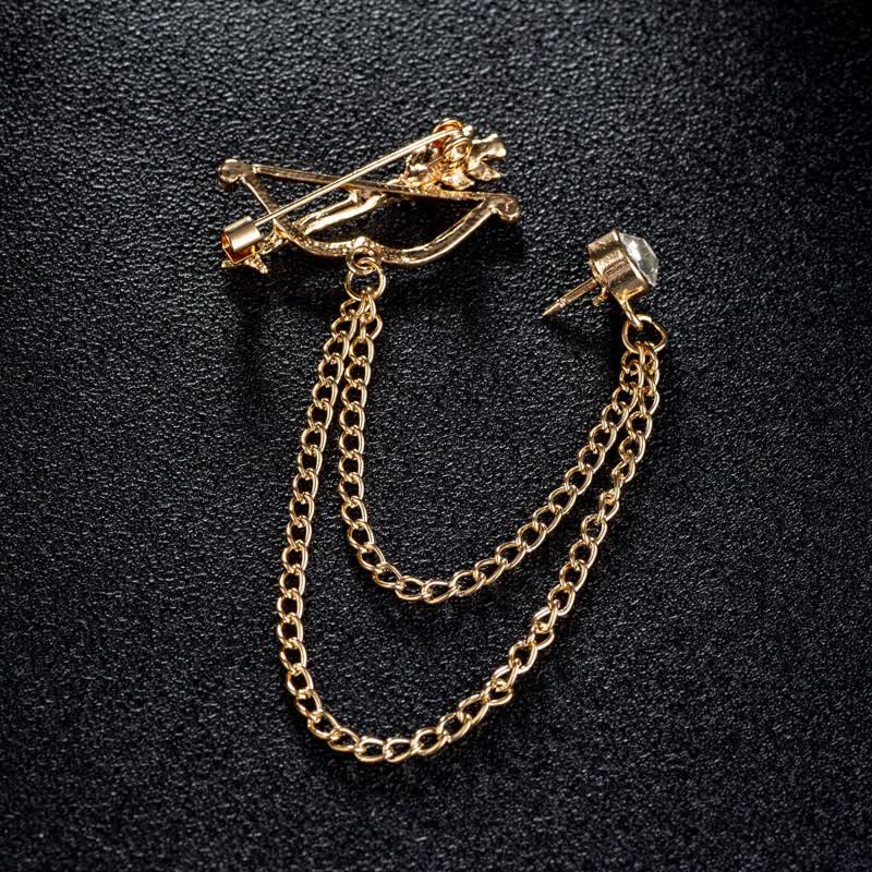 Broche de cadena con flecha de Cupido para hombre
