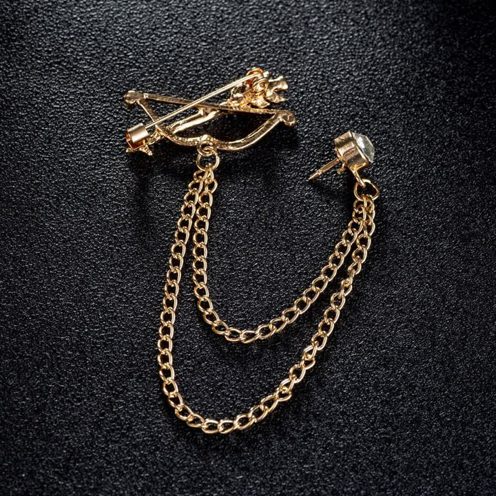 Broche de cadena con flecha de Cupido para hombre
