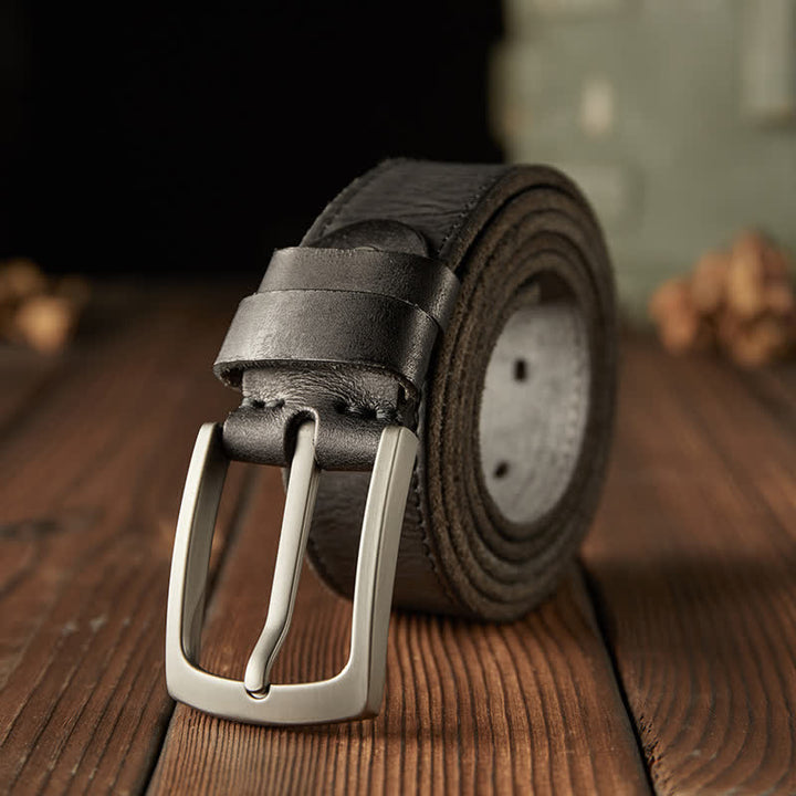 Cinturón clásico de cuero vaquero texturizado para hombre
