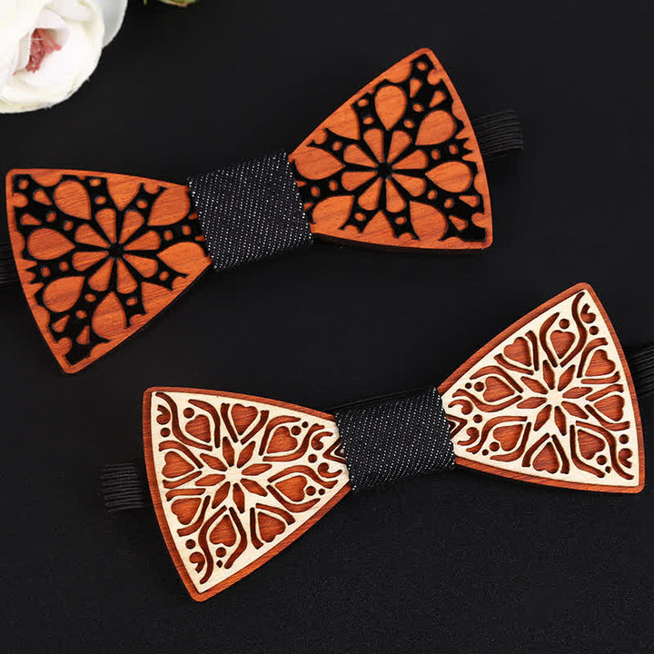 Pajarita de madera con diseño floral majestuoso para hombre