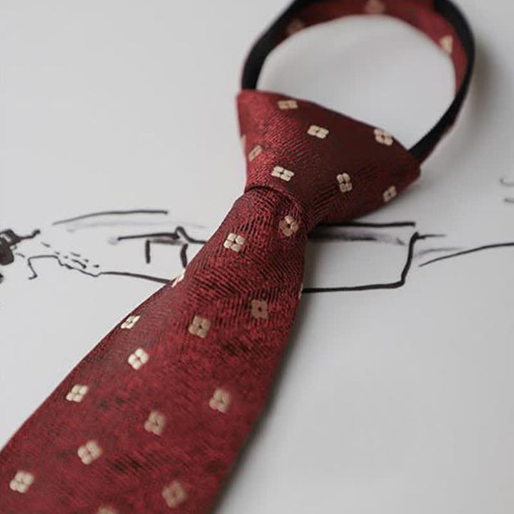 Corbata con cremallera bordada con motivo de jardín para hombre