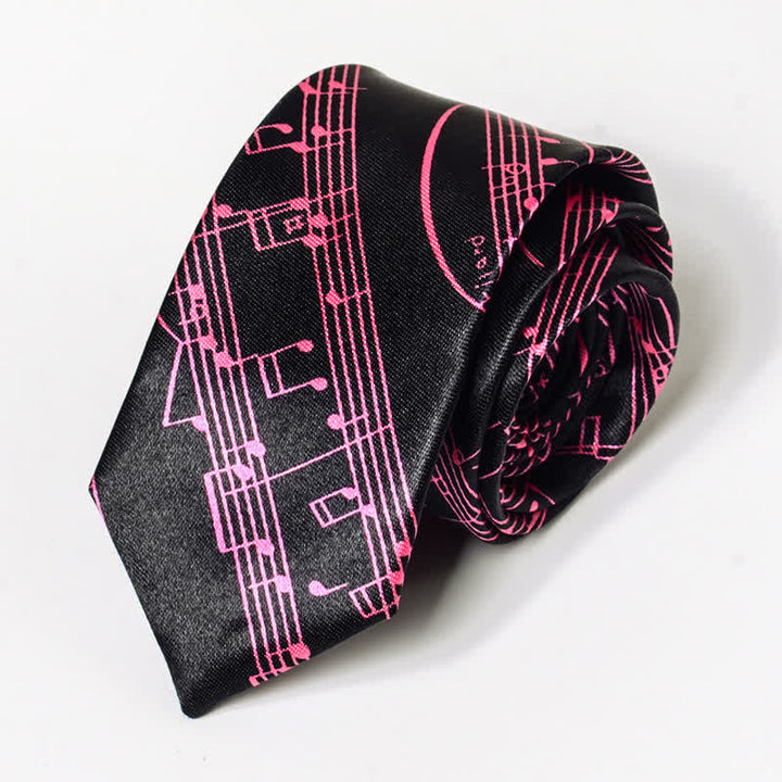 Corbata con notas musicales de piano y personalidad para hombre