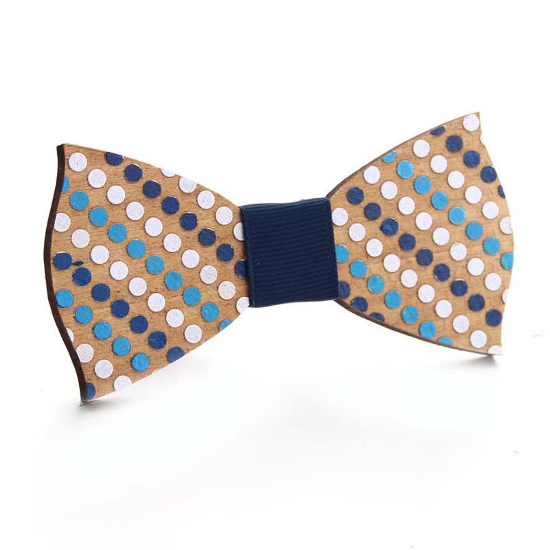 Pajarita de madera con pintura de piezas de rompecabezas para hombre