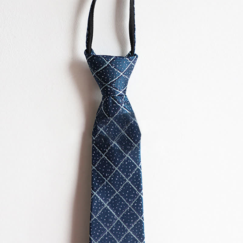 Corbata elegante con cremallera y rayas de cachemira para hombre