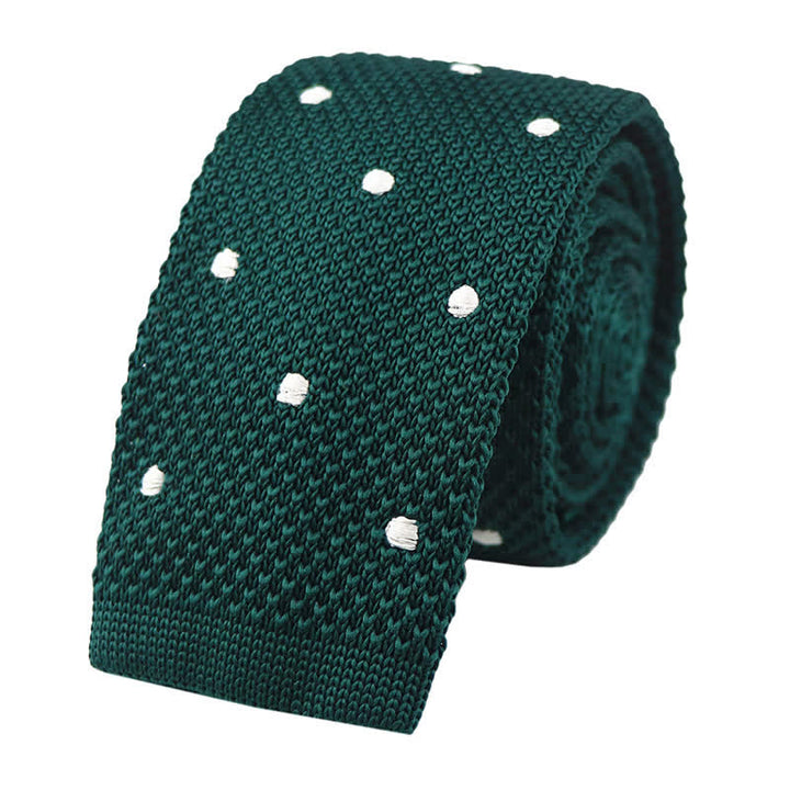 Corbata de punto con lunares blancos para hombre
