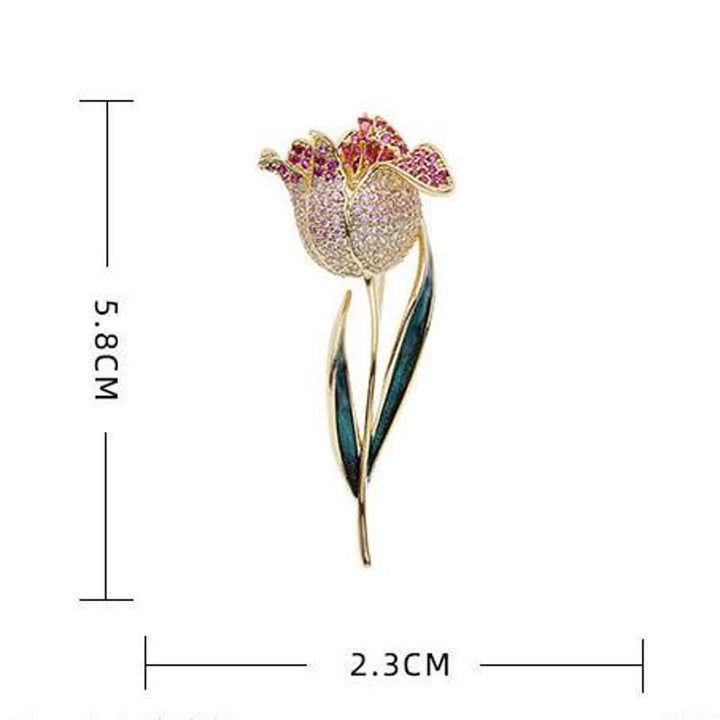Broche de tulipán Deep Love para mujer