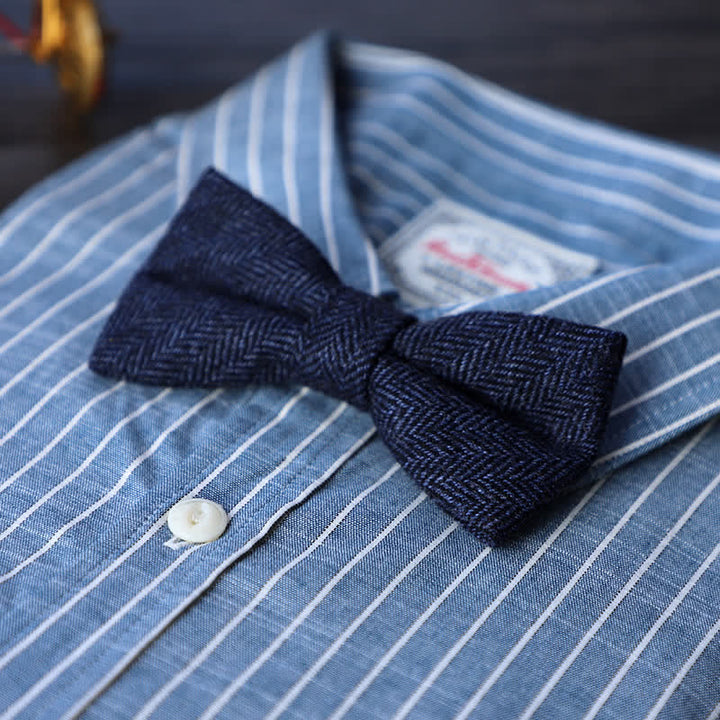 Pajarita sencilla de mezcla de lana y tweed para hombre