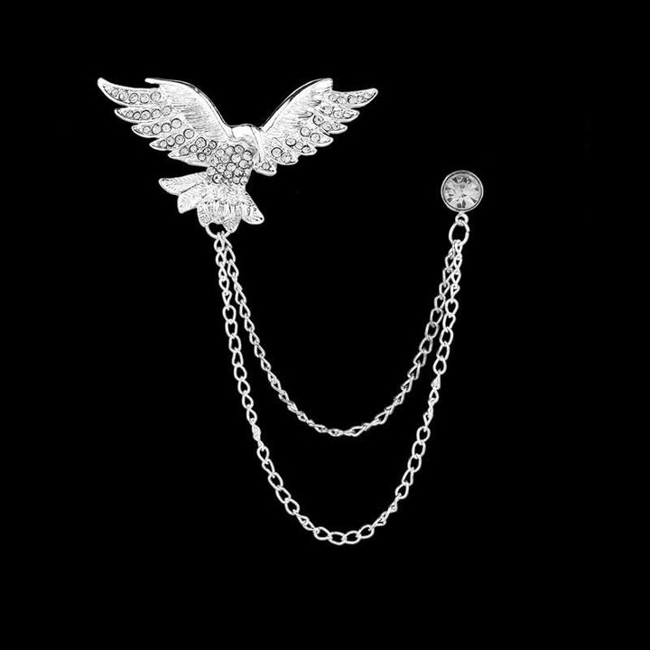 Broche de cadena con águila en vuelo para hombre