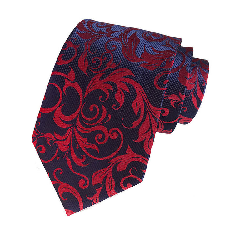 Conjunto de 2 corbatas con diseño floral en espiral para hombre