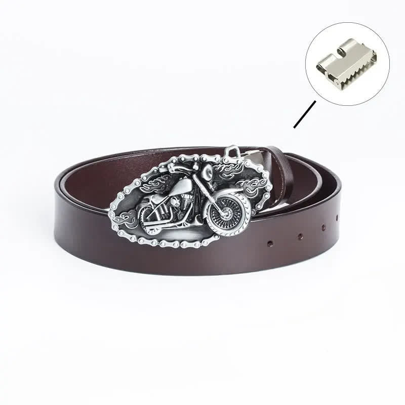 Cinturón de cuero para motocicleta con locomotora punk para hombre