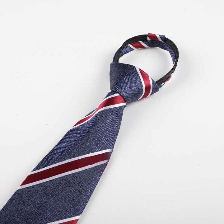 Corbata de rayas con cremallera para trabajo de hombre