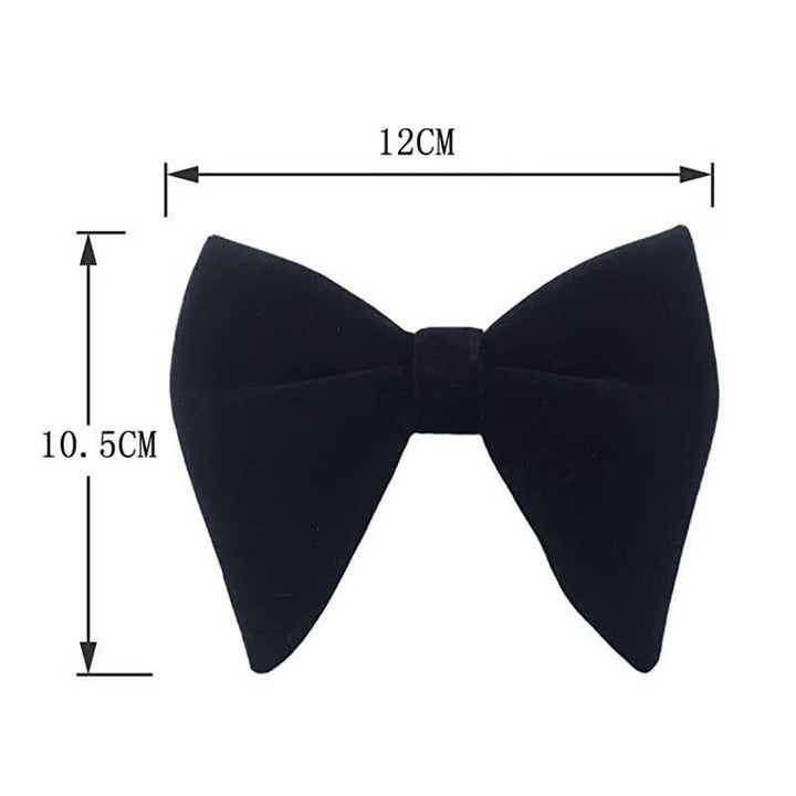 Conjunto de 3 pajaritas de terciopelo de gran tamaño con punta para hombre