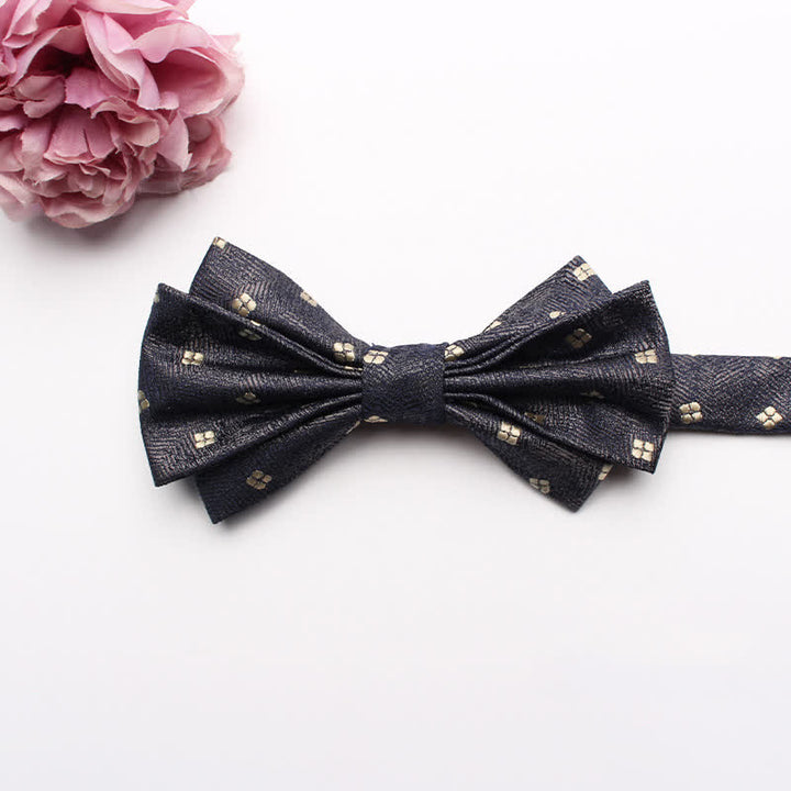 Pajarita de traje con textura de jacquard con colmillos para hombre