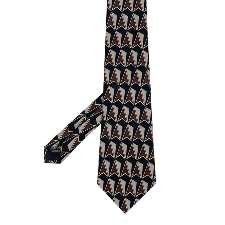 Corbata con estampado geométrico abstracto místico para hombre