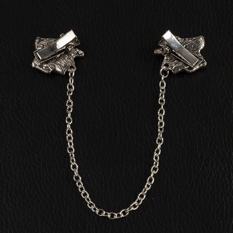 Broche con cadena de rosas envejecidas para hombre