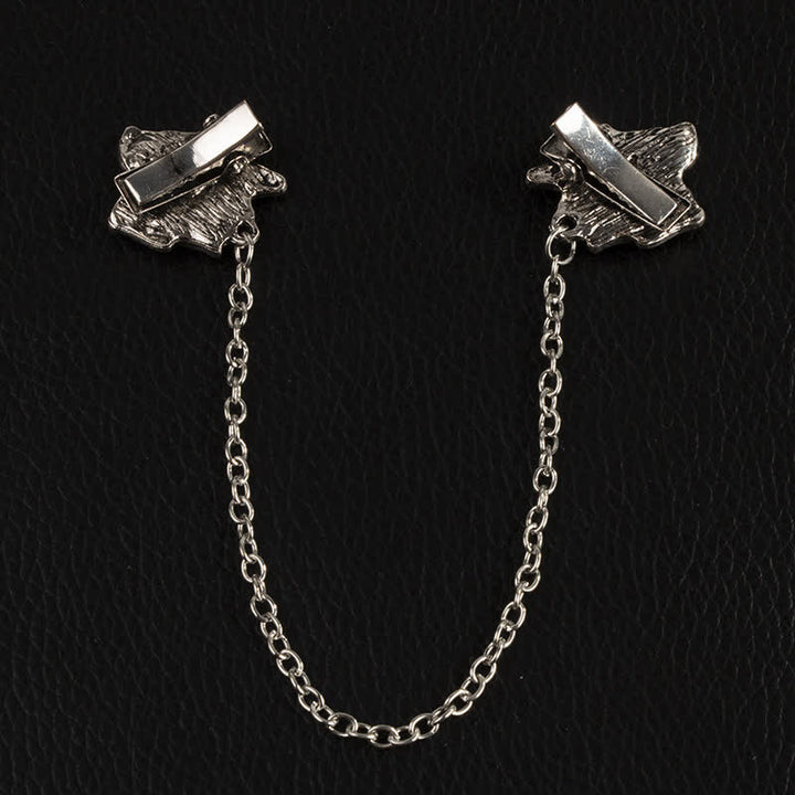 Broche con cadena de rosas envejecidas para hombre