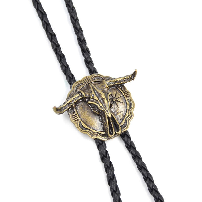 Corbata de bolo con cabeza de toro de rodeo del lejano oeste