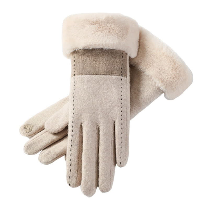 Guantes de felpa suaves y acogedores para pantalla táctil para mujer.