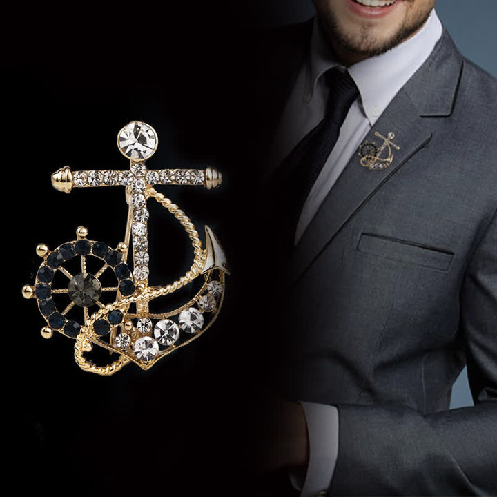 Broche de ancla de la marina de guerra para timonel de hombre