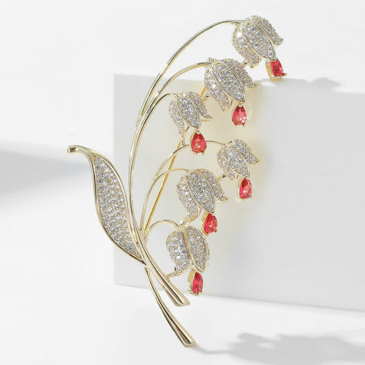 Broche de lirio de los valles para mujer
