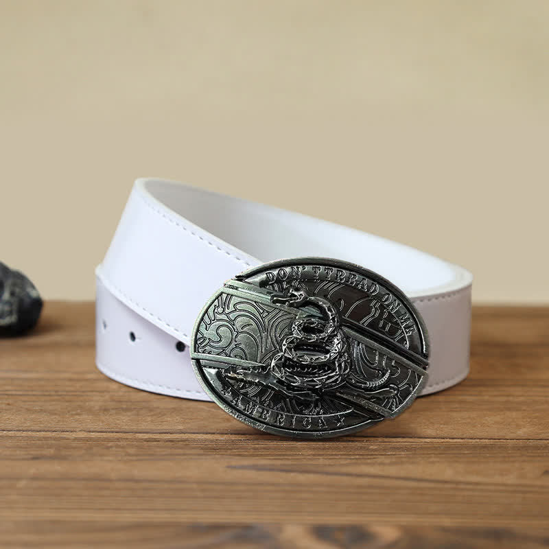 Cinturón de cuero con navaja plegable oculta Black Mamba para hombre
