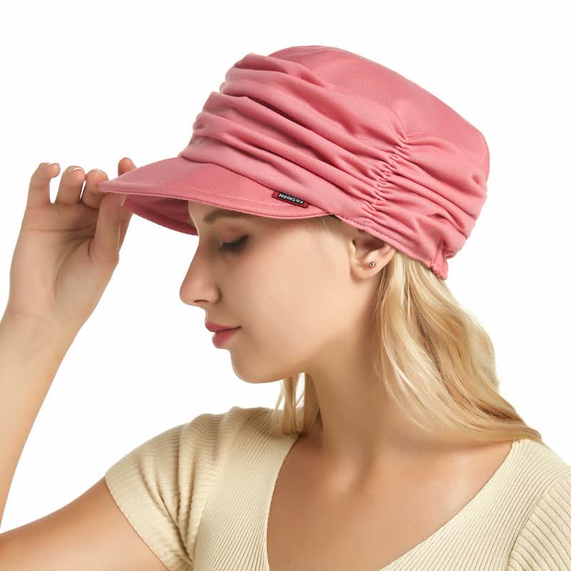 Gorra de béisbol plisada con ala suave para mujer