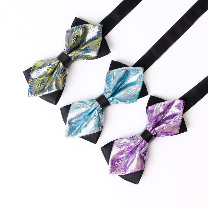 Pajarita elegante y moderna con punta de diamante para hombre
