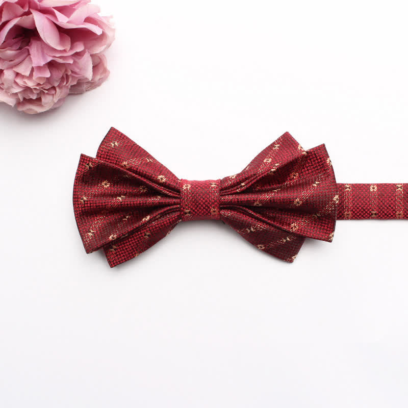 Pajarita de traje con textura de jacquard con colmillos para hombre