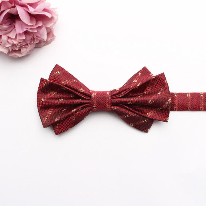 Pajarita de traje con textura de jacquard con colmillos para hombre